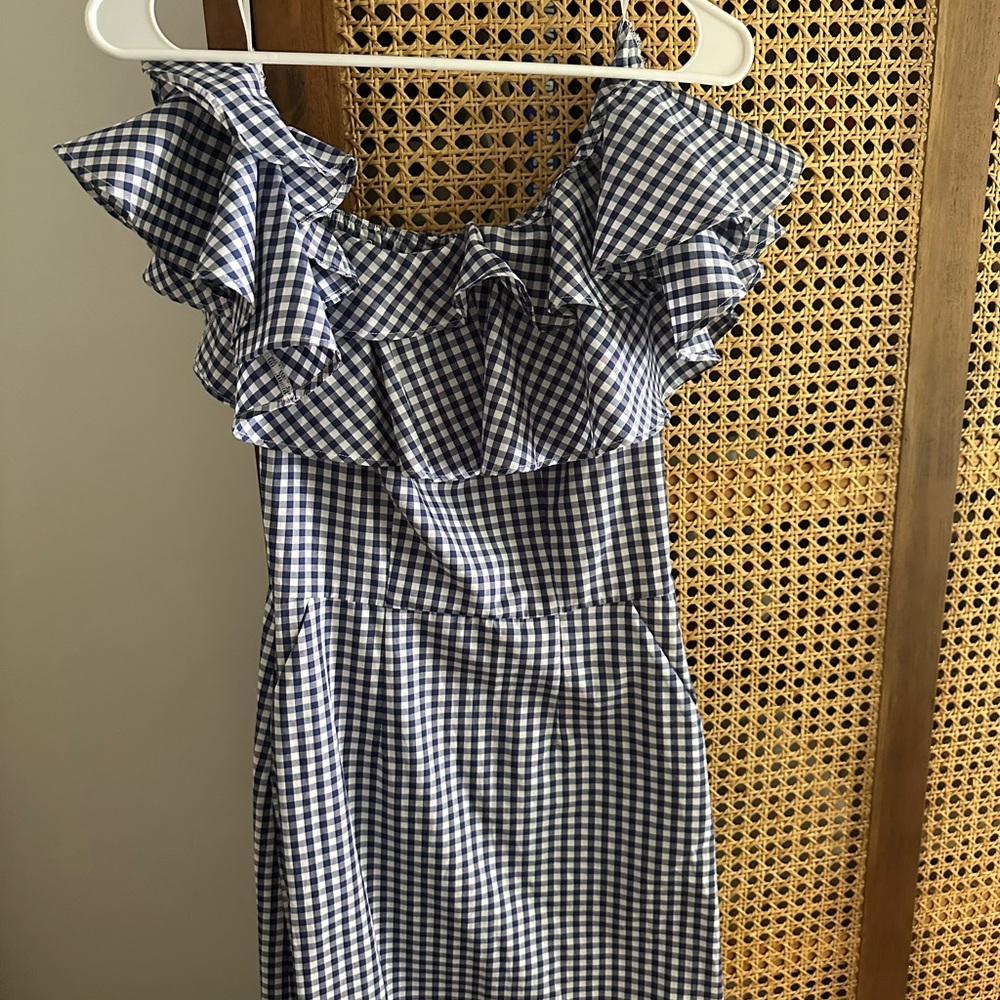 H&M Navy and White Gingham Dress